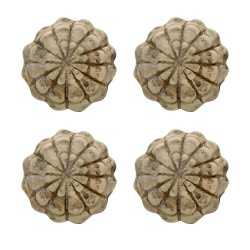 Clayre & Eef Poignée de porte set de 4 Ø 4 cm Gris Céramique Rond Fleur