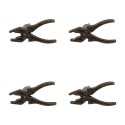 Clayre & Eef Door Knob Set of 4 Pliers 6x3x3 cm Brown Iron