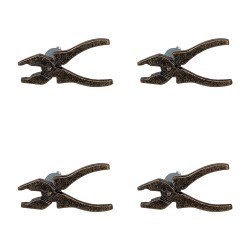 Clayre & Eef Door Knob Set of 4 Pliers 6x3x3 cm Brown Iron