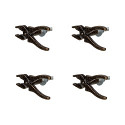 Clayre & Eef Door Knob Set of 4 Pliers 6x3x3 cm Brown Iron