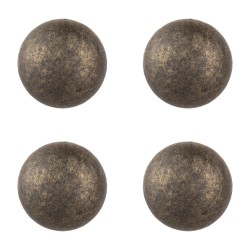 Clayre & Eef Door Knob Set of 4 Ø 2 cm Brown Iron Round