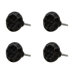 Clayre & Eef Türknauf 4er Set Ø 4 cm Schwarz Eisen Rund