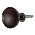 Clayre & Eef Poignée de porte set de 4 Ø 3 cm Marron Fer Rond