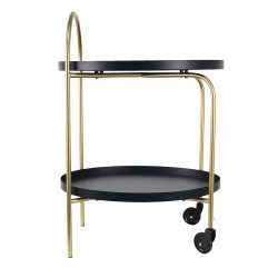 Clayre & Eef Kitchen Trolley on Wheels 48x38x67 cm Gold colored Iron