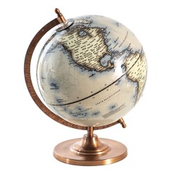 Clayre & Eef Globe 22x30 cm Blue Wood Metal