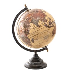 Clayre & Eef Globe 22x33 cm Beige Brown Wood Metal