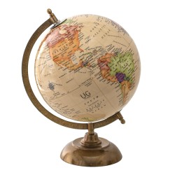 Clayre & Eef Globe 22x30 cm Beige Wood Metal