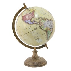 Clayre & Eef Globe 22x33 cm Yellow Wood Iron