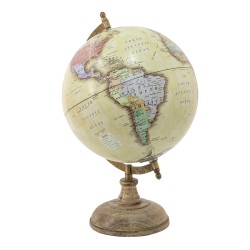 Clayre & Eef Globe 22x33 cm Jaune Bois Fer