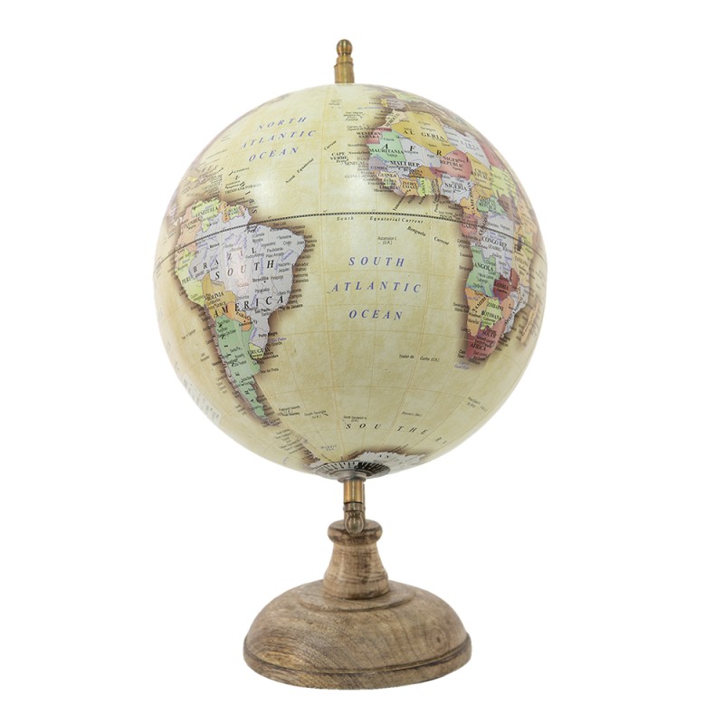 Clayre & Eef Globo 22x33 cm Giallo Legno Ferro