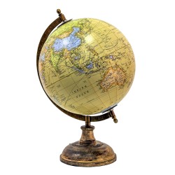 Clayre & Eef Globe 22x37 cm Yellow Orange Wood Iron