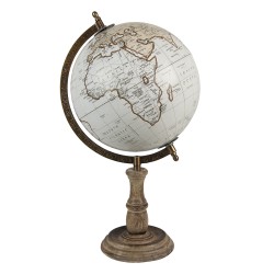 Clayre & Eef Globe 22x37 cm Marron Blanc Bois Fer