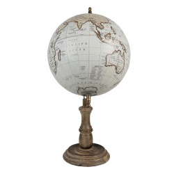 Clayre & Eef Globe 22x37 cm Brown White Wood Iron