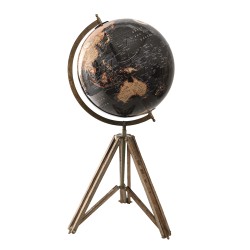 Clayre & Eef Globe 31x31x67 cm Noir Bois Métal