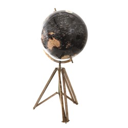 Clayre & Eef Globe 31x31x67 cm Noir Bois Métal