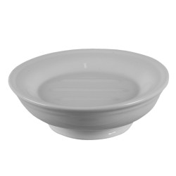 Clayre & Eef Portasapone Ø 14x5 cm Bianco Ceramica Rotondo