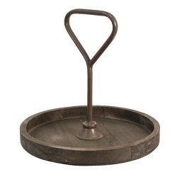 Clayre & Eef Etagère  33 cm Bruin Hout Rond