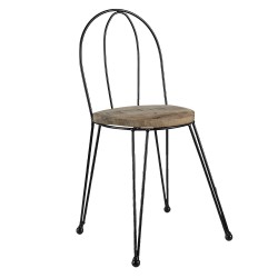 Clayre & Eef Plant Table Chair 23x22x45 cm Brown Wood Iron