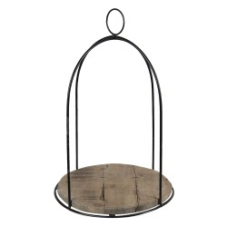 Clayre & Eef Porte-plante Ø 28x41 cm Marron Bois Fer Rond