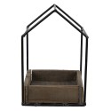 Clayre & Eef Planter 15x15x23 cm Brown Wood Metal Square