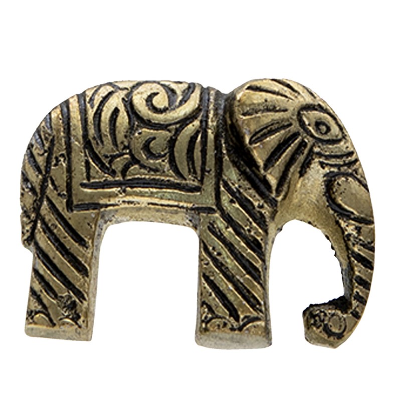 Clayre & Eef Pomello Elefante 4x3 cm Color oro Pietra