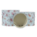 Clayre & Eef Boîte à chapeaux set de 3 Ø 23x19 cm Bleu Rose Carton Fleurs