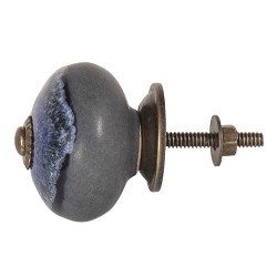 Clayre & Eef Door Knob Ø 4 cm Blue Ceramic