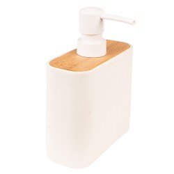 Clayre & Eef Distributore sapone 13x6x16 cm Bianco Marrone  Ceramica