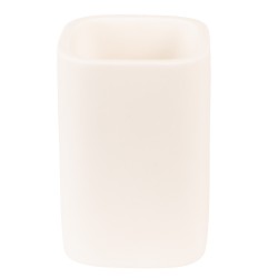 Clayre & Eef Toothbrush Holder 7x7x10 cm White Ceramic Square