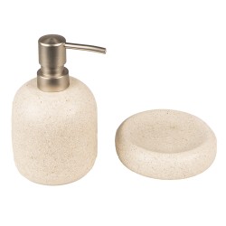 Clayre & Eef Zeepbakje  Ø 11x3 cm Beige Keramiek Rond