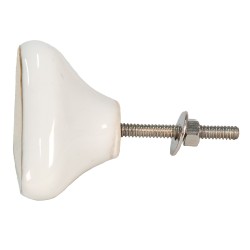 Clayre & Eef Pomello 5 cm Bianco Ceramica Triangolo