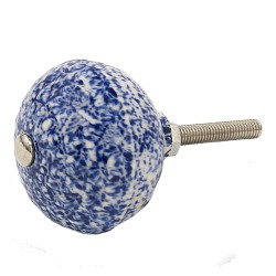 Clayre & Eef Deurknop  Ø 4 cm Blauw Keramiek