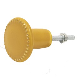 Clayre & Eef Door Knob Ø 4 cm Yellow Gold colored Ceramic