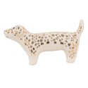 Clayre & Eef Poignée de porte Chien 8 cm Blanc Couleur or Céramique