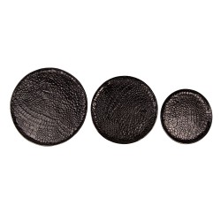 Clayre & Eef Decorative Serving Tray Set of 3 Ø 40 cm Black Aluminium Round