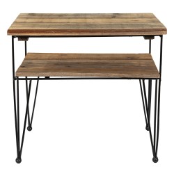 Clayre & Eef Side Table 38x26x36 cm Brown Wood