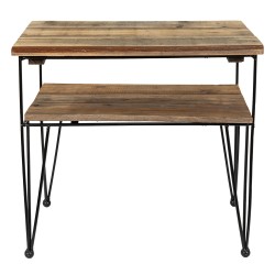 Clayre & Eef Table d'appoint 38x26x36 cm Marron Bois