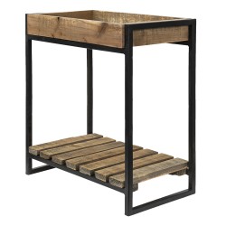 Clayre & Eef Table d'appoint 40x22x43 cm Marron Noir Bois