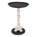 Clayre & Eef Side Table Ø 43x65 cm Black White Plastic Iron Round