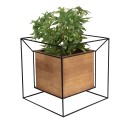 Clayre & Eef Plantenstandaard  26x26x26cm Zwart Ijzer Hout Vierkant