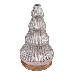 Clayre & Eef Décoration de Noël Sapin de Noël 24 cm Rose Bois Verre