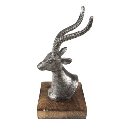 Clayre & Eef Figur Hirsch 18 cm Silberfarbig Aluminium