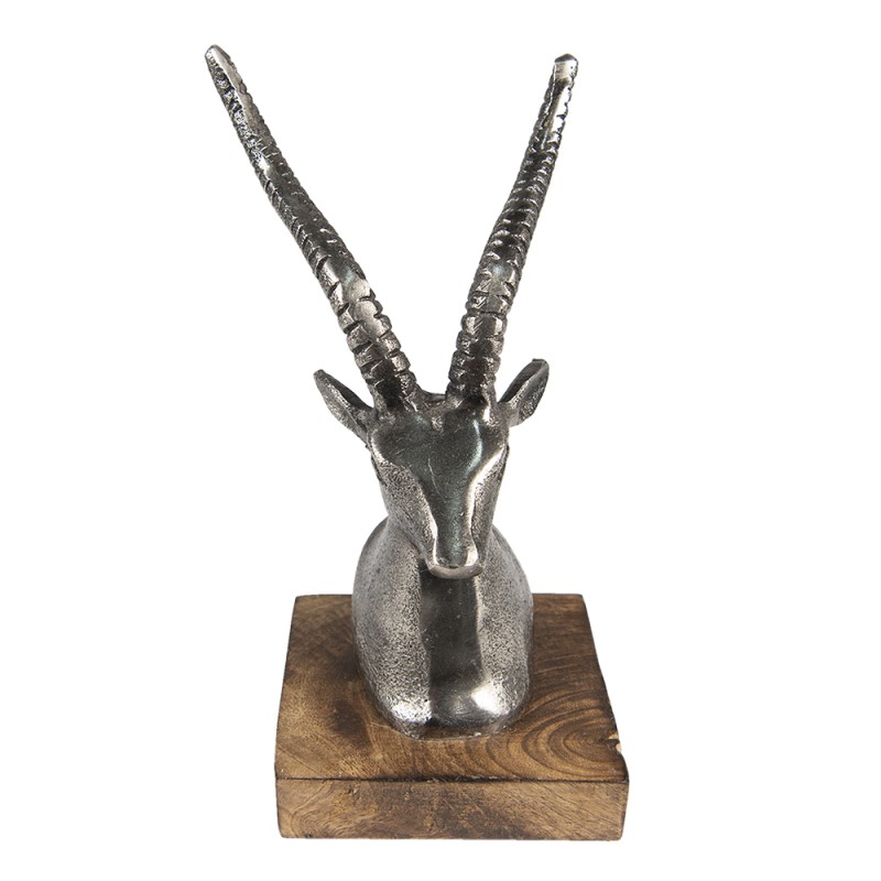 Clayre & Eef Figurine Cerf 18 cm Couleur argent Aluminium