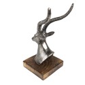 Clayre & Eef Figurine Cerf 18 cm Couleur argent Aluminium