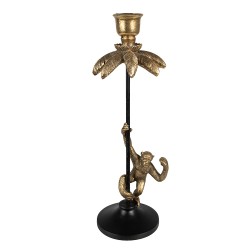 Clayre & Eef Candelabro Scimmia 32 cm Color oro Nero Plastica Metallo