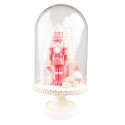 Clayre & Eef Cloche Casse-noisette 41 cm Rose Blanc Plastique Verre