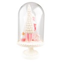 Clayre & Eef Cloche Casse-noisette 41 cm Rose Blanc Plastique Verre