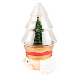 Clayre & Eef Cloche Casse-noisette 15x13x24 cm Rouge Vert Plastique Verre