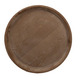 Clayre & Eef Bijzettafel  Ø 55x52 cm Bruin Zwart Hout Ijzer Rond