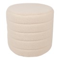 Clayre & Eef Ottoman Set of 2 Ø 50x45 / Ø 40x40  cm Beige Wood Textile Round